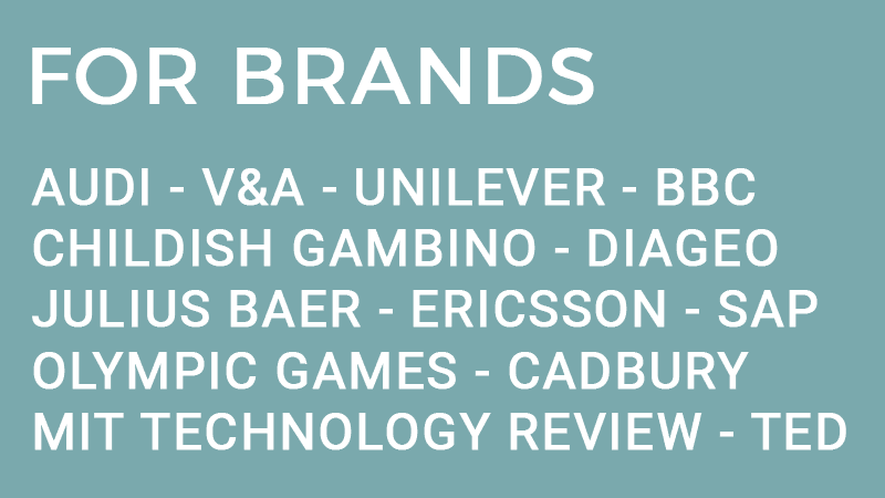 Elena Corchero Innovation Strategy R&D for brands Audi V&A Unilever BBC Childish Gambino Diageo Julius Baer Ericsson SAP Olympic Games Cadbury MIT Technology Review TED